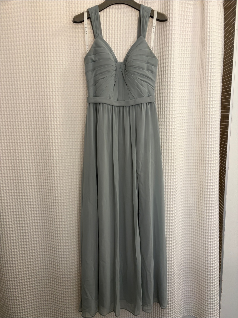 Azazie Sage Green Chiffon Maxi Dress